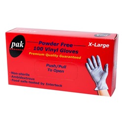 GLOVES PAK VINYL BLUE P/FREE EXTRA LARGE (10 X 100PC) # GLOVES-B-XL-PF PLUSPAK