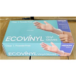 GLOVE ECO VINYL CLEAR P/FREE MEDIUM 100S(10 ) #GLO-ECO-M-PF PLUSPAK