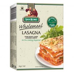 PASTA LASAGNE SHEETS WHOLEMEAL 250GM(12) # 01010107 SAN REMO