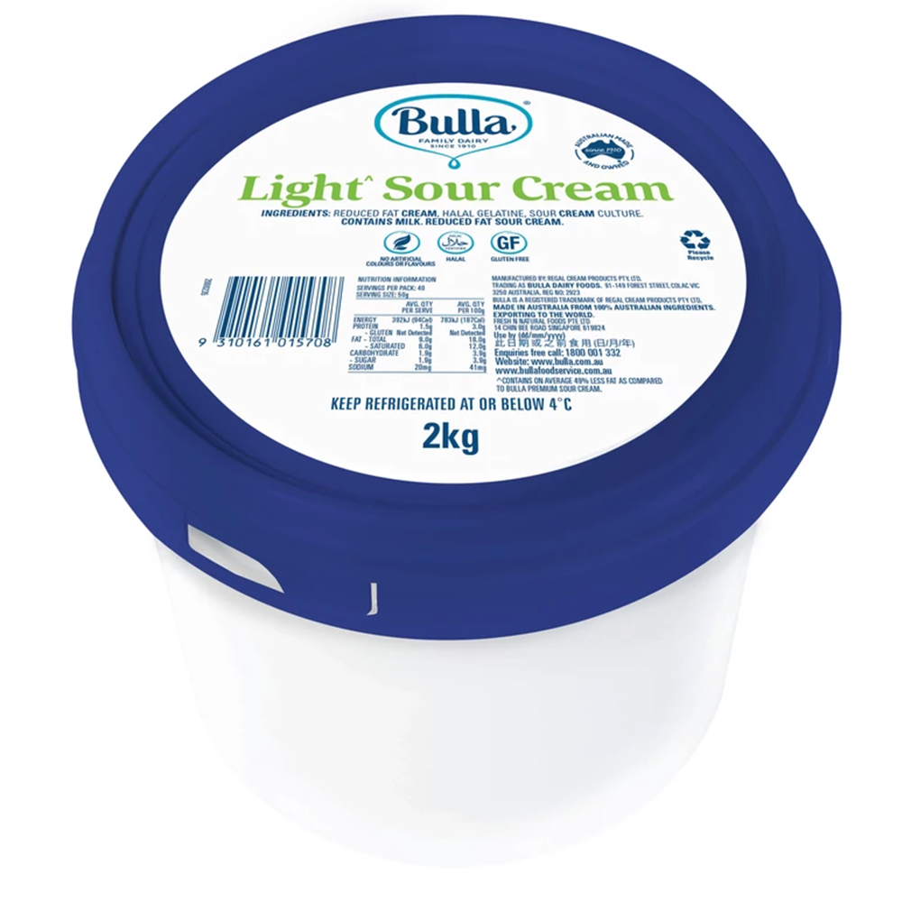 Cream Sour Light 2kg 1 5000125 Bulla Superior Foods Sealanes 