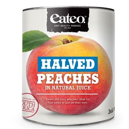 PEACH HALVES IN NATURAL JUICE 3KG  (3) # 830110 EATEO