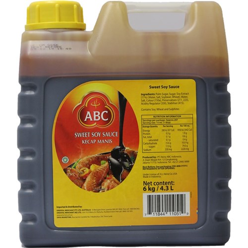 SAUCE SOY SWEET KECAP MANIS 4.4LT 6KG (3) # ISSR6 ABC