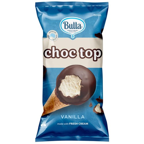 ICECREAM CHOC TOP VANILLA (40 X 150ML) # 5001364 BULLA
