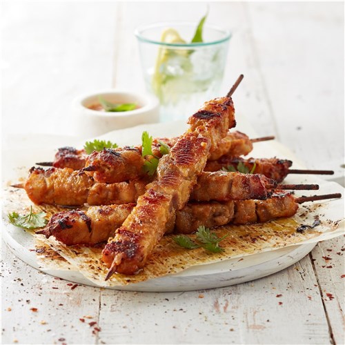 CHICKEN KEBAB SKEWERS SATAY 25S 2.1KG # 9331 INGHAMS