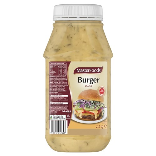 SAUCE BURGER 2.2KG(6) # 389206 MASTERFOODS