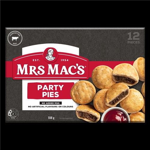 PIE PARTY MINCED BEEF (8 X 12 X 46GM) # 18001 MRS MACS
