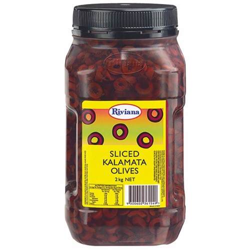 OLIVES KALAMATA SLICED 2KG(6) # 2600217 RIVIANA