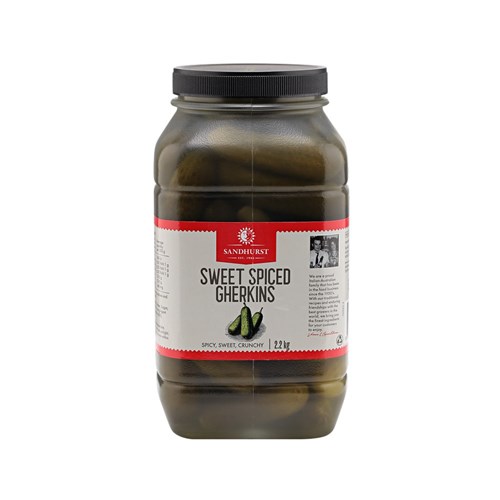 GHERKINS SWEET SPICED PET 2.2KG(6) # GHER2.2 SANDHURST